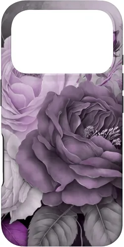Vista 30 de Purple Watercolor Rose Flower Bouquet on Gray Case for iPhone 17