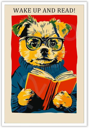 Vista 13 de Póster vintage de gato y libro, arte de pared inspirador, arte de lectura clásico para amantes de los libros, pintura para sala de estar, oficina