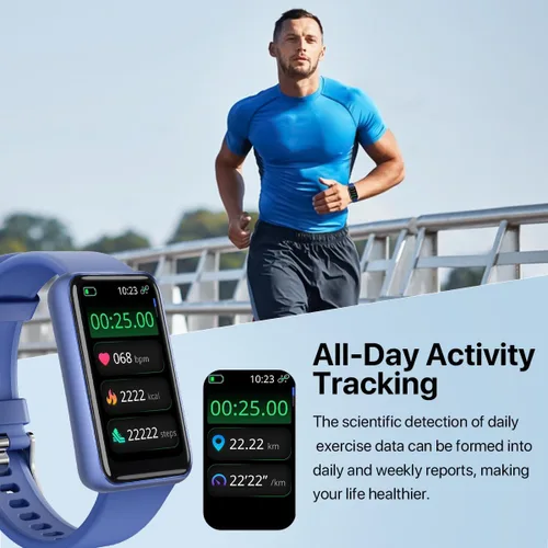 Vista 2 de WalkerFit Relojes inteligentes para mujer: IP68 impermeable rastreador de fitness con monitor de frecuencia cardíaca 24/7, batería de 7 días y modos