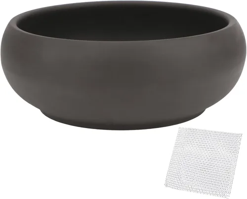 Vista 9 de Maceta para suculentas de cerámica redonda sin esmaltar de 6 pulgadas + pantalla de drenaje
