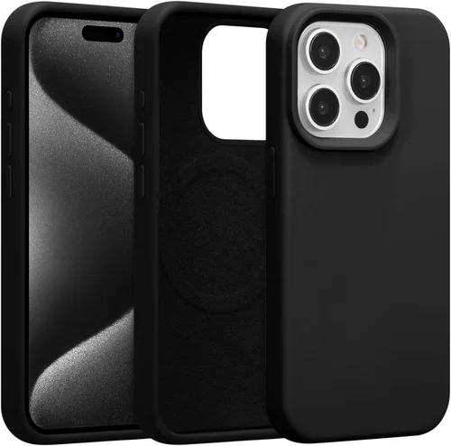 Vista 125 de Funda magnética de silicona para iPhone 13 Pro, color blanco antiguo [Compatible con Magsafe] [Forro de microfibra suave antiarañazos], funda