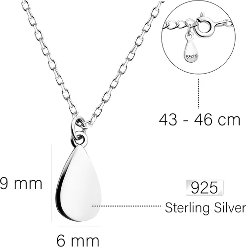Vista 4 de Sofia Milani - Collar Mujer Plata 925 - Colgante Drop - N0497, Plata esterlina, No es una piedra preciosa