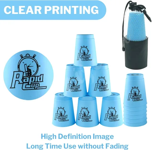 Vista 3 de Lancisism Juego de 48 tazas de apilamiento rápido, material sin BPA, juego de tazas apilables de entrenamiento deportivo, juego familiar clásico