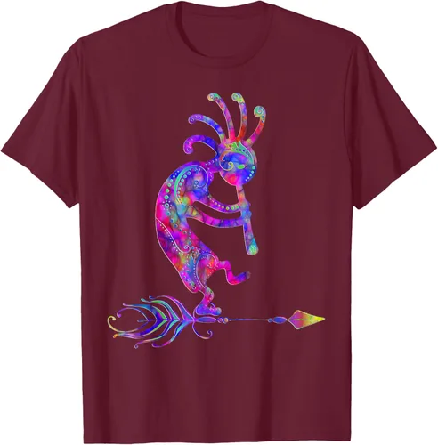 Vista 18 de Native American Kokopelli With Feather 2 - Camiseta Fan Fun, Negro, S