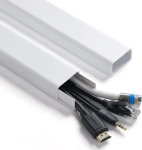 Vista 10 de ZhiYo Cubiertas de Cable de 85 pulgadas para Cables en la Pared, 1 Mini Ocultador de Cables de Pared, Cubiertas de Cable Autoadhesivas para Cables