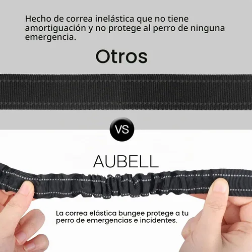 Vista 5 de AUBELL Cinturón de seguridad para perro, 3 en 1, ajustable, reflectante, resistente, arnés de perro con gancho de clip, cierre y hebilla, mosquetón