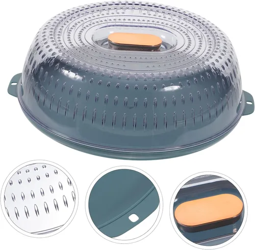 Vista 2 de UPKOCH Cubierta transpirable para verduras, bandeja transparente de plástico, cubierta de salpicaduras de microondas, cubierta de alimentos, caja