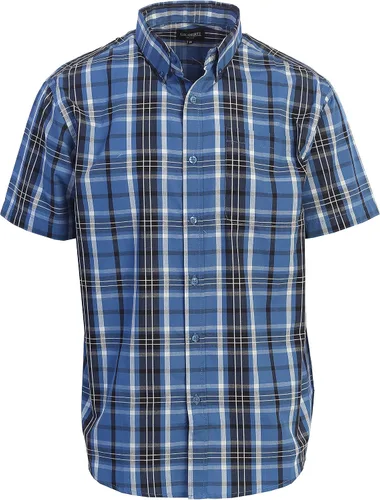 Vista 22 de Gioberti Men's Casual Plaid Button Down Short Sleeve Shirt 1162 - Royal / Negro / Gris
