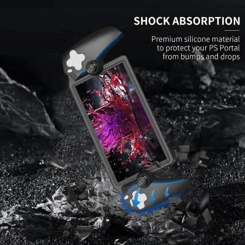 Vista 2 de JDDWIN Funda de silicona compatible con Playstation Portal Remoto, AntideslizanteAnticolisión y Antiarañazos Funda protectora para PS Portal (negro)