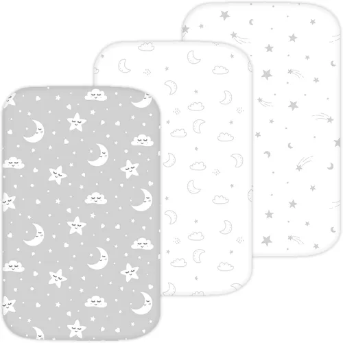 Vista 26 de TansyPanda - Sábanas de moisés de 33 x 20 pulgadas, ajuste cómodo en moisés rectangulares como Baby Delight, Dream On Me, Angelbliss, KoolerThings