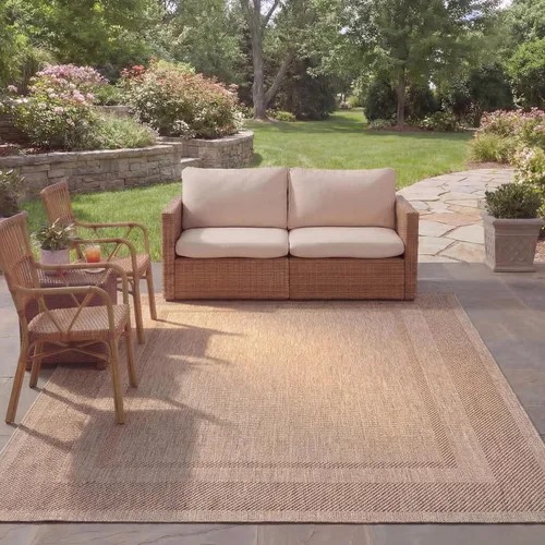 Vista 13 de SAFAVIEH Alfombra lavable al aire libre Courtyard Collection - 2'3" x 5', beige y negro, no desprende pelusa y fácil de limpiar, ideal para patio