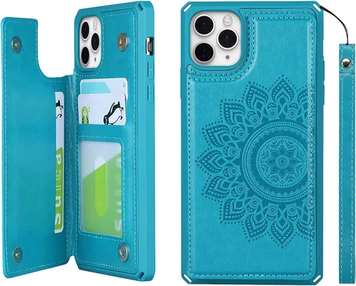 Vista 10 de Cavor Funda para iPhone 11 Pro Max con tarjetero y tarjetero, funda tipo cartera con tarjetero para tarjetas de crédito para iPhone11ProMax, funda