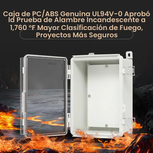 Vista 2 de QILIPSU UL94-V0 Caja eléctrica al aire libre 8.3"x6.3"x3.9" Caja de conexiones impermeable resistente a la intemperie PC/ABS aleación de plástico
