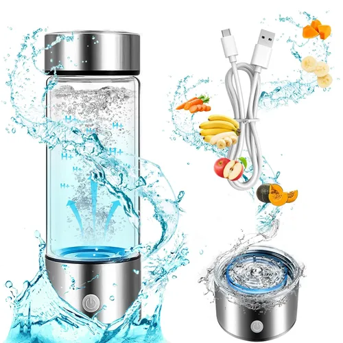 Vista 3 de Botella de agua de hidrógeno, generador de agua de hidrógeno Fiudiry mejora la calidad del agua en 3 minutos con tecnología avanzada SPE y PEM