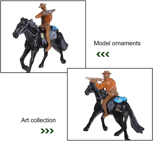 Vista 5 de Figuras occidentales, figuras de acción modelo, equitación de plástico indios, figuras de juego, 8 piezas
