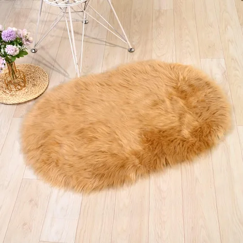 Vista 9 de RosieLily Alfombra de piel sintética ultrasuave de 1.3 x 2 pies, piel de oveja lanuda esponjosa, lavable a máquina, manta decorativa