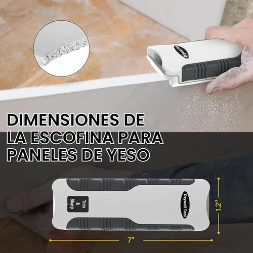 Vista 4 de Escofina para paneles de yeso, Escofina de herramientas para paneles de yeso de 7 pulgadas, herramienta combinada para placas de yeso con dientes