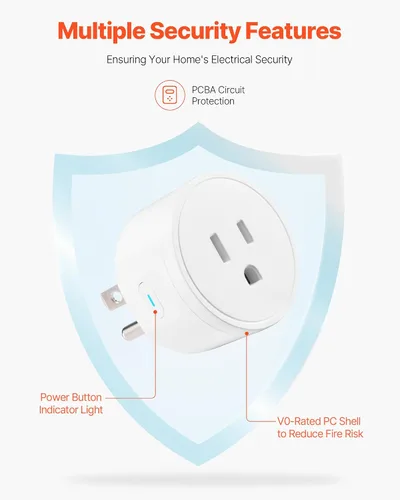Vista 6 de VEVOR Enchufe inteligente, salida inteligente WiFi compatible con Alexa y Google Home, enchufes WiFi con programación, control de aplicaciones