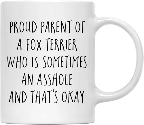 Vista 112 de Andaz Press Funny Dog - Taza de café de 11 onzas, regalo de broma, orgulloso padre de un afenpinscher que es a veces un gilipollas y eso está bien