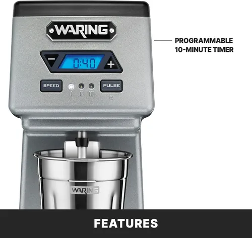 Vista 5 de Waring Commercial WDM120TX Mezclador de Bebidas de Servicio Pesado Individual con Husillo de 1Hp, Temporizador de Cuenta Regresiva, Pantalla