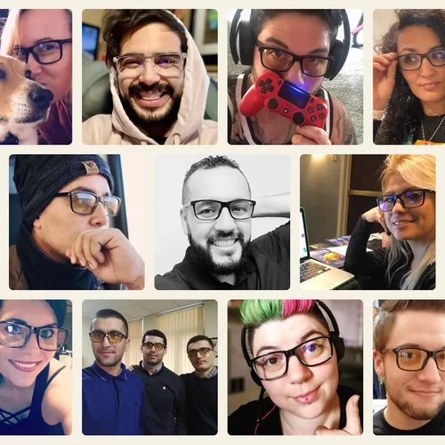 Vista 4 de J+S Vision Blue Light Blocking Glasses for Men Women Computer Gaming Work Anti Strain Fatigue UV Glare Medium-Small Fit