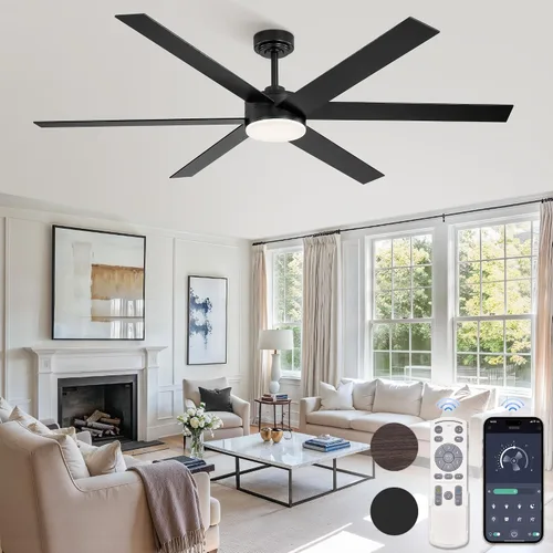 Vista 18 de Fanbulous Ventiladores de techo de 56 pulgadas con luces y control remoto, 6 aspas reversibles, regulables, 3000K-6000K ajustables, ventiladores