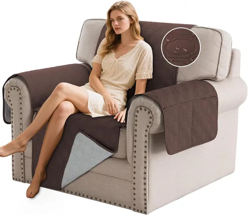 Vista 19 de PrinceDeco Funda para Silla y Sofá Impermeable Funda de Sillón Sofá Antideslizante Funda de Sofá Protector de Muebles con Correas Elásticas