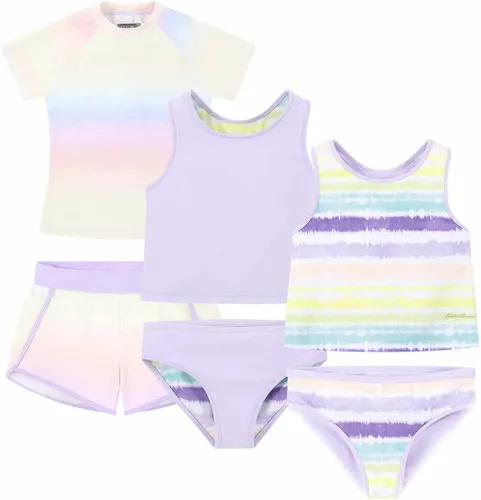 Vista 3 de Eddie Bauer Conjunto de natación para niña pequeña de 4 piezas