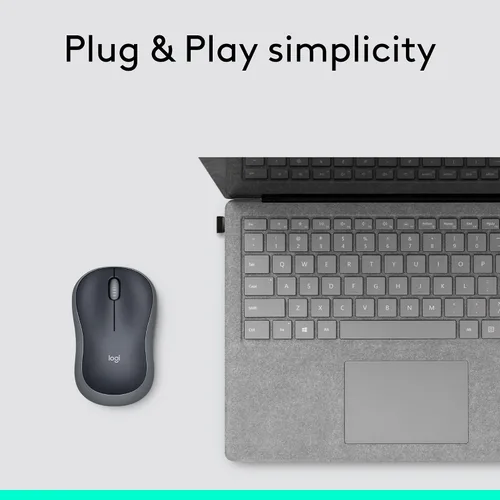 Vista 8 de Logitech Ratón inalámbrico ambidiestro compacto M185 de 2,4 GHz - Gris Swift Swift Gris