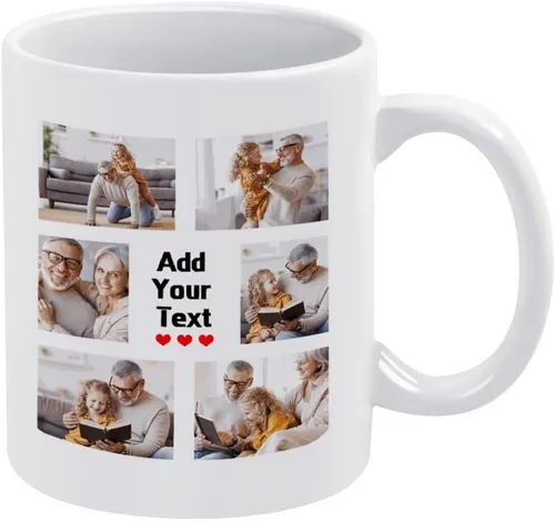 Vista 16 de Taza de café personalizada con diseño de taza de café personalizada con texto fotográfico y logotipo, regalos personalizados de Navidad para hombres