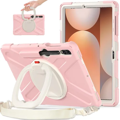 Vista 41 de 360 Rotation Case for Galaxy Tab ActivePro/Tab Active4 Pro/Active 5 Pro 10.1" Sturdy Cover Rotate Ring Stand Shoulder Carrying Strap Hand Strap