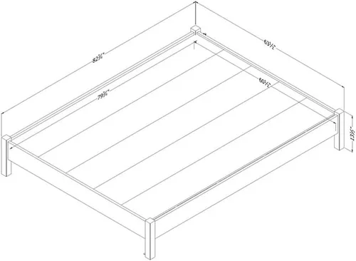 Vista 3 de South Shore Tao - Cama de plataforma con patas, tamaño Queen, roble gris