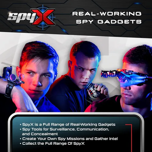 Vista 5 de SpyX / Spy Wrist Talkies. 8-1 Walkie Talkies multifuncional Toy Spy Watch para niños. Reloj espía de radio bidireccional manos libres para agente