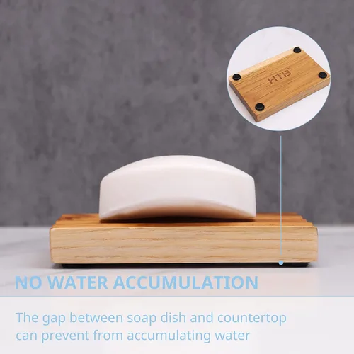 Vista 15 de HTB - Jabonera de teca para ducha, paquete de 2 unidades de HTB, soporte decorativo de madera para jabón de baño, diseño de base elevada