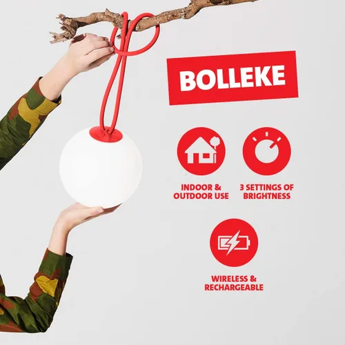 Vista 5 de Fatboy Bolleke - Linterna LED para interiores y exteriores, color gris pardo