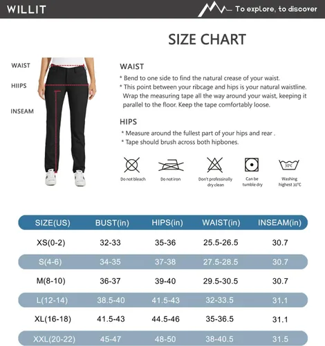 Vista 7 de Willit Pantalones de golf para mujer, elásticos, de secado rápido, ligeros, casuales, con bolsillos, resistentes al agua