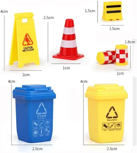 Vista 4 de gofidin 62PCS Mini Conos De Tráfico Calle Escena Modelo Carretera Carretera Bloque Cercas Estacionamiento Barra Transversal Enseñanza Temprana Niños