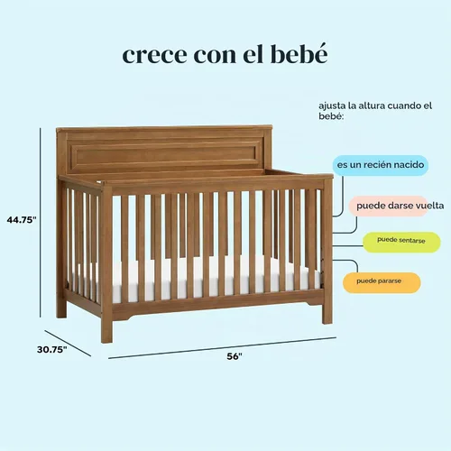 Vista 9 de DaVinci Cuna convertible 4 en 1 de otoño en castaño, certificado Greenguard Gold