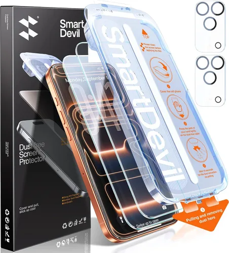 Vista 11 de SMARTDEVIL Protector de pantalla de privacidad para iPhone 17 Pro con protector de lente de cámara, vidrio templado inastillable