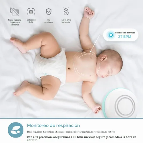 Vista 2 de Lollipop Monitor de bebé (algodón de azúcar) - Cámara inteligente Wi-Fi completa de detección real de llanto con plan adicional en la aplicación
