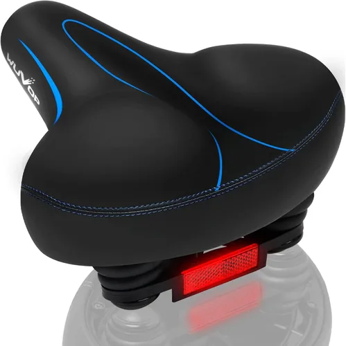 Vista 12 de Asiento de bicicleta de gran tamaño, asiento de bicicleta ancho para comodidad de mujeres y hombres, sillín de bicicleta universal impermeable