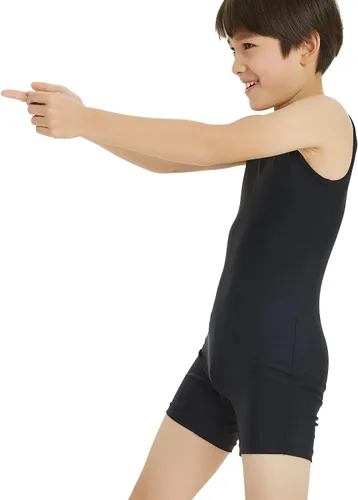 Vista 2 de Leotardo de gimnasia para niños, para practicar danza de ballet, atletismo, competición, entrenamiento sin mangas