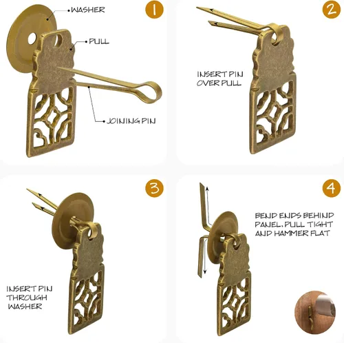 Vista 6 de Hardware Philosophy "Symmetance - Tiradores de latón de 3.2 pulgadas - Juego de 2 - Arquitectónico, diseño de interiores, accesorios