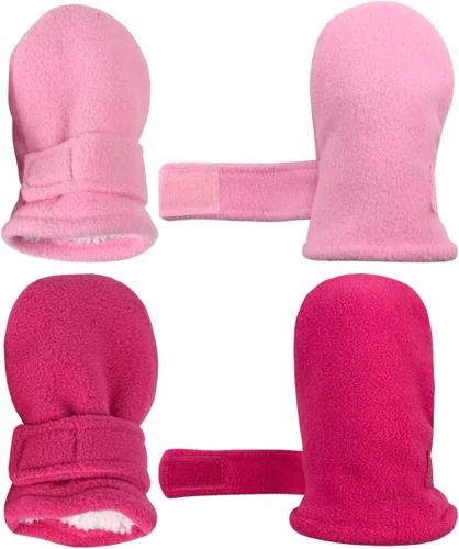 Vista 22 de N'Ice Caps Baby Toddler Mittens Kids 2 Pair Pack Fleece Warm Sherpa Lined Negro + Gris
