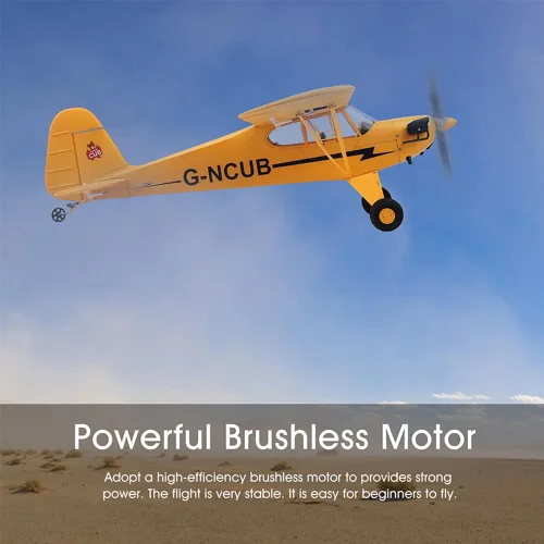 Vista 5 de Avión RC de control remoto de 5 canales J3-CUB de Park10 Toys para adultos con motor sin escobillas 1406 al aire libre, avión de ala fija de 3D6G