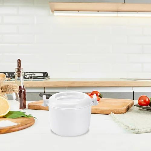 Vista 6 de OSALADI - Arrocera para microondas, pequeño recipiente portátil de grado alimenticio de 1-2 litros para arroz, verduras, sopas, fideos, cocina