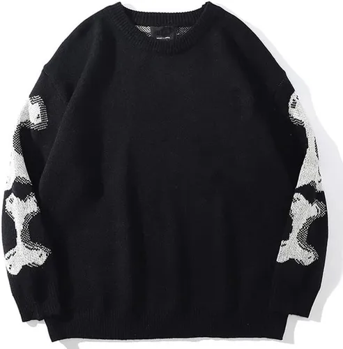 Vista 4 de Y2K - Sudadera de esqueleto grunge de gran tamaño, de manga larga, con diseño de hadas, estilo Harajuku, ropa vintage