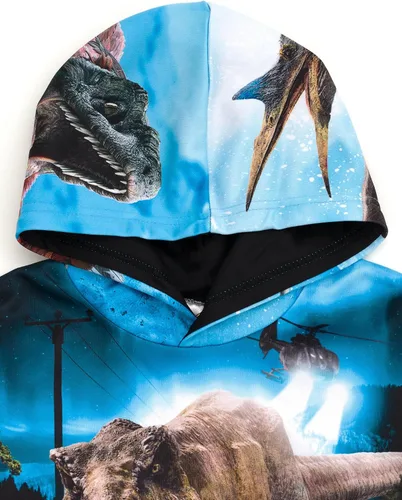 Vista 6 de Jurassic World Jurassic Park - Sudadera con capucha de forro polar T-Rex azul para niños pequeños y grandes