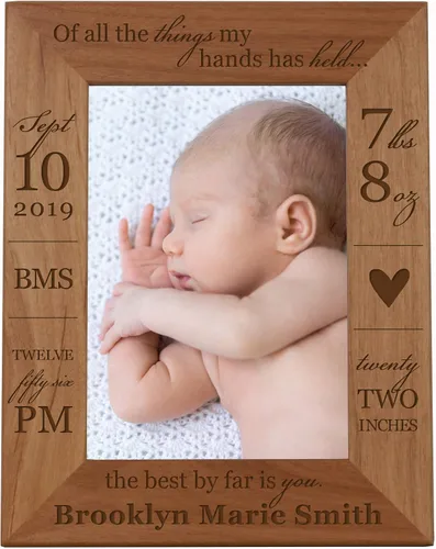 Vista 10 de LifeSong Milestones Marcos de bebé personalizados para niños y niñas, marco de fotos para anuncios de nacimiento, guardería o dormitorio, marcos