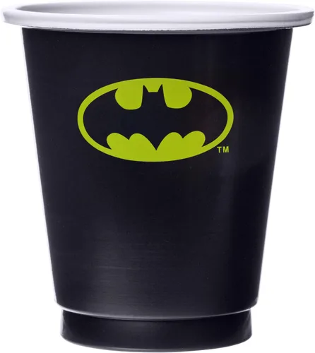 Vista 3 de Silver Buffalo DC Comics Batman - Paquete de 20 mini vasos desechables de plástico para fiestas, 2 onzas